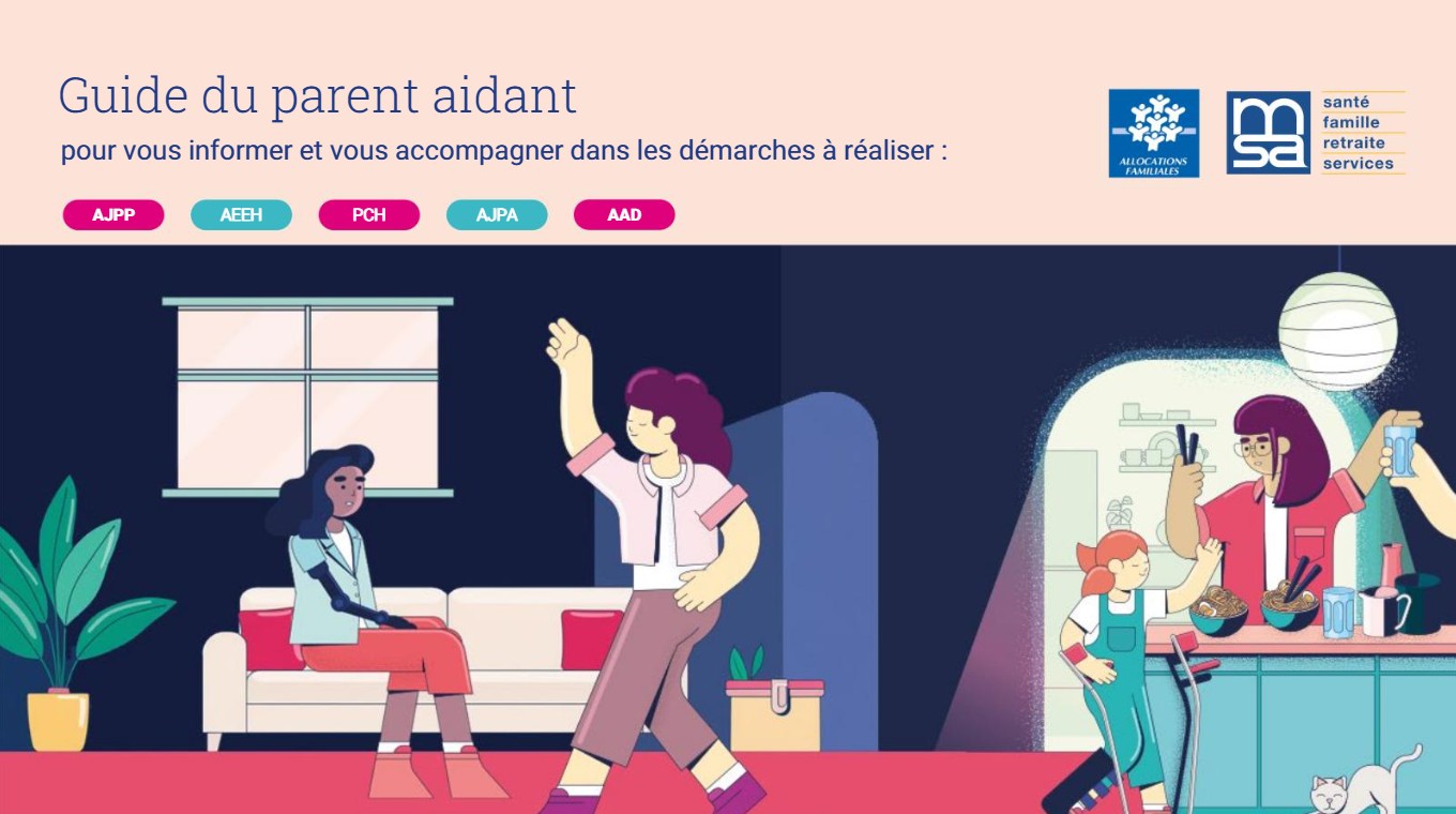 couverture du Guide du parent aidant de la Caf et de la MSA